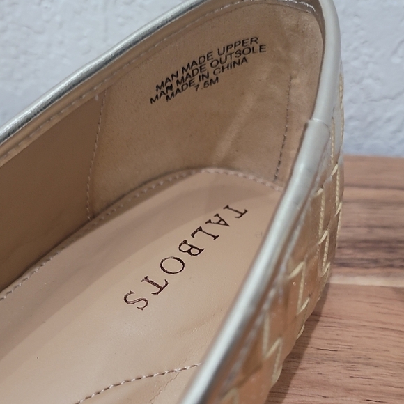 Gold Woven Ballet Flats - Picture 2 of 6